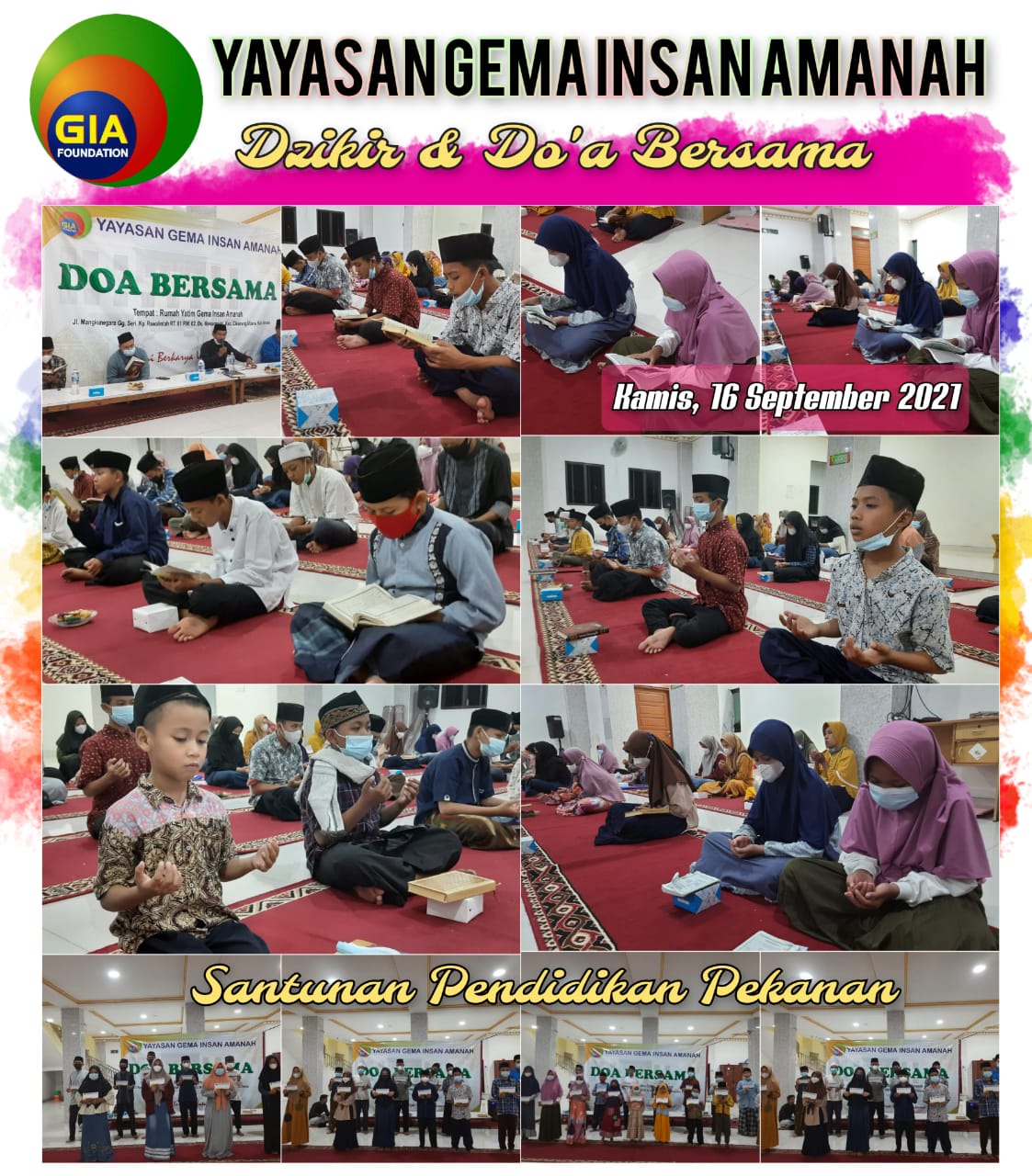 DOA BERSAMA DAN PEMBERIAN SANTUNAN PEKANAN